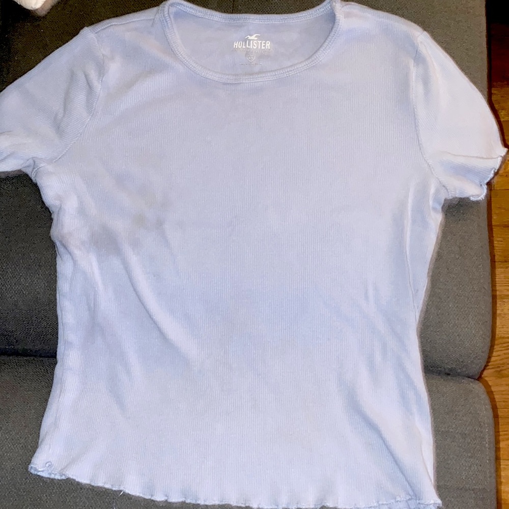 A blue Hollister top.